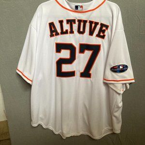 MAJESTIC MLB Genuine Houston Astros Altuve Size 4XL 2018 Postseason Jersey White